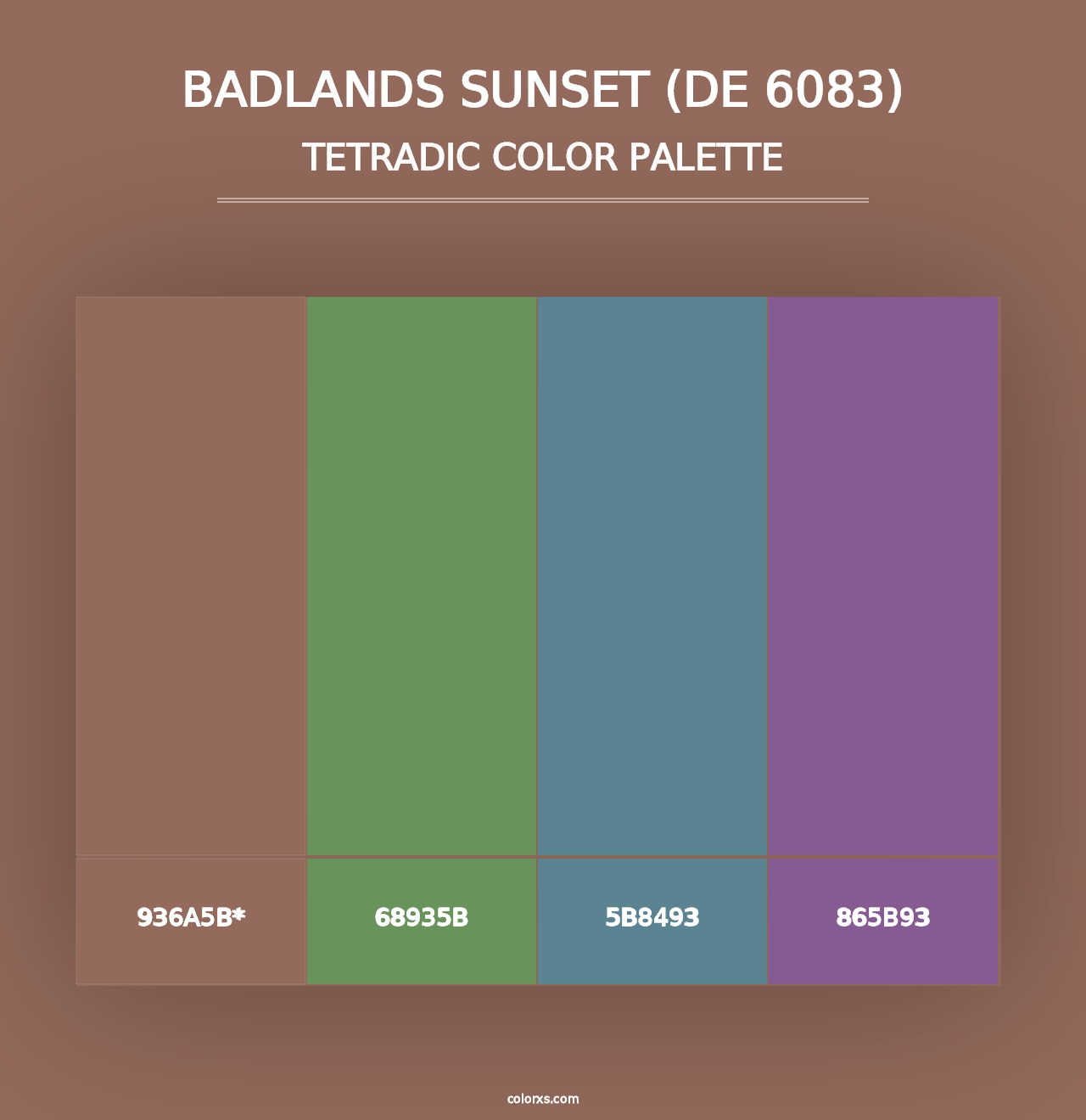 Badlands Sunset (DE 6083) - Tetradic Color Palette