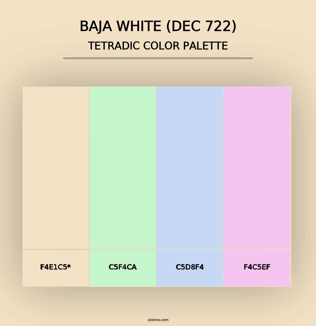 Baja White (DEC 722) - Tetradic Color Palette