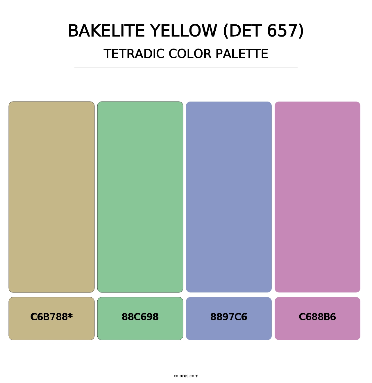 Bakelite Yellow (DET 657) - Tetradic Color Palette