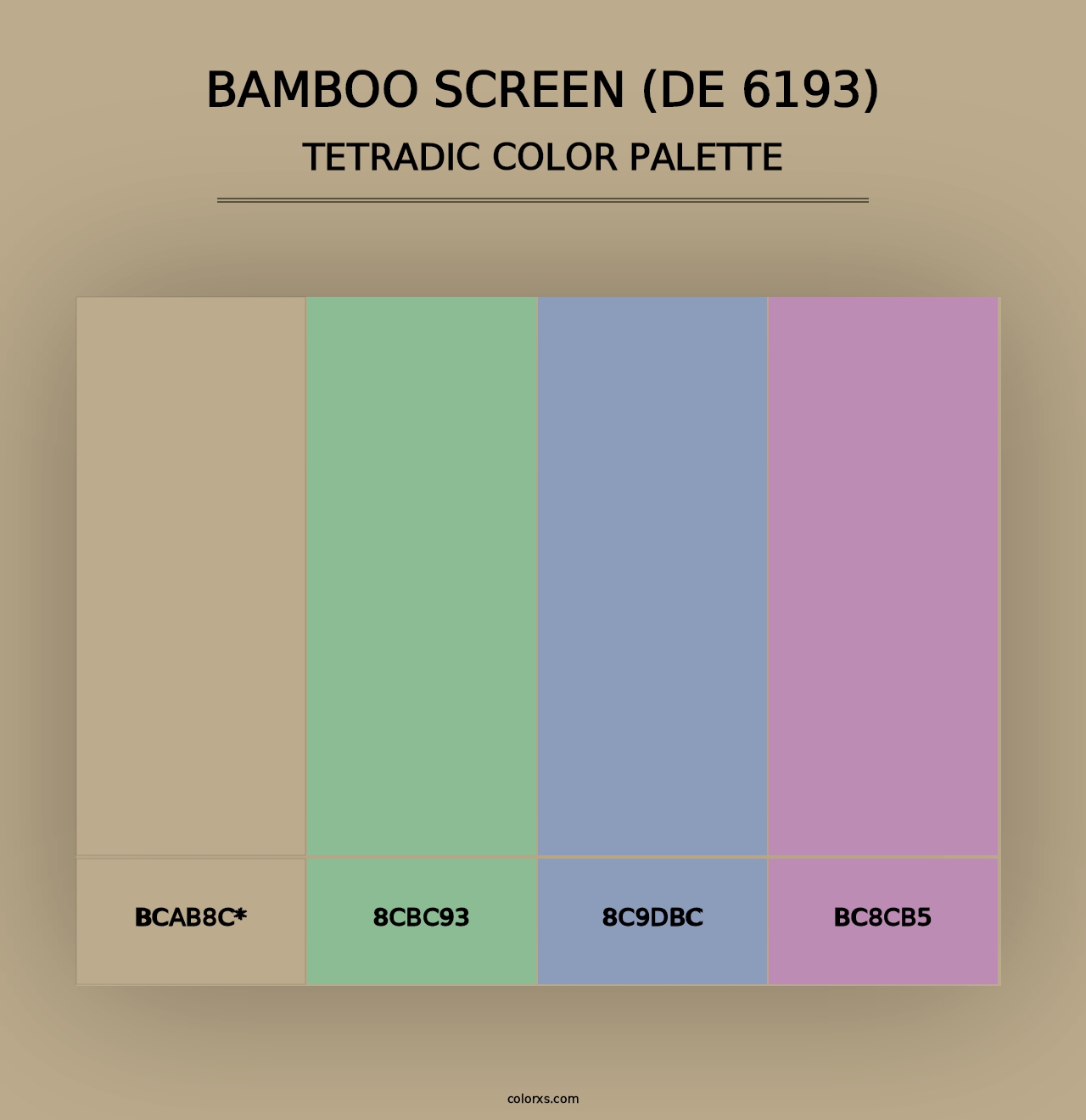 Bamboo Screen (DE 6193) - Tetradic Color Palette