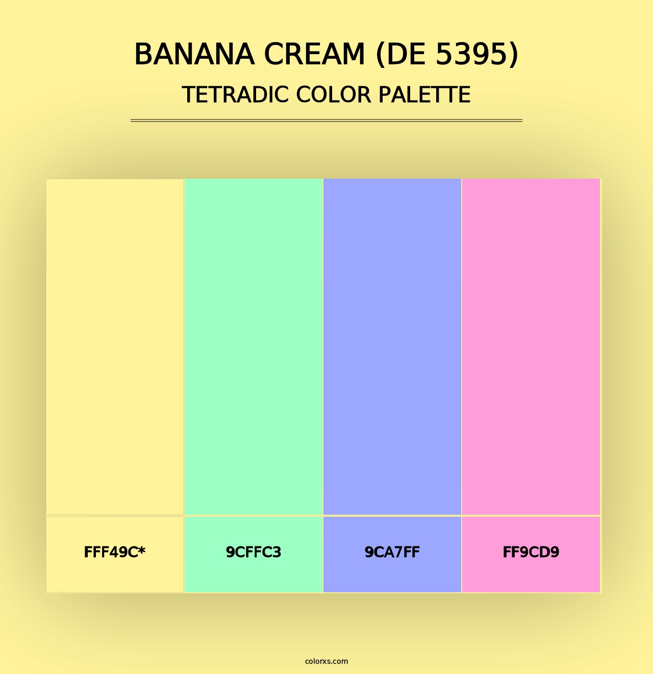 Banana Cream (DE 5395) - Tetradic Color Palette