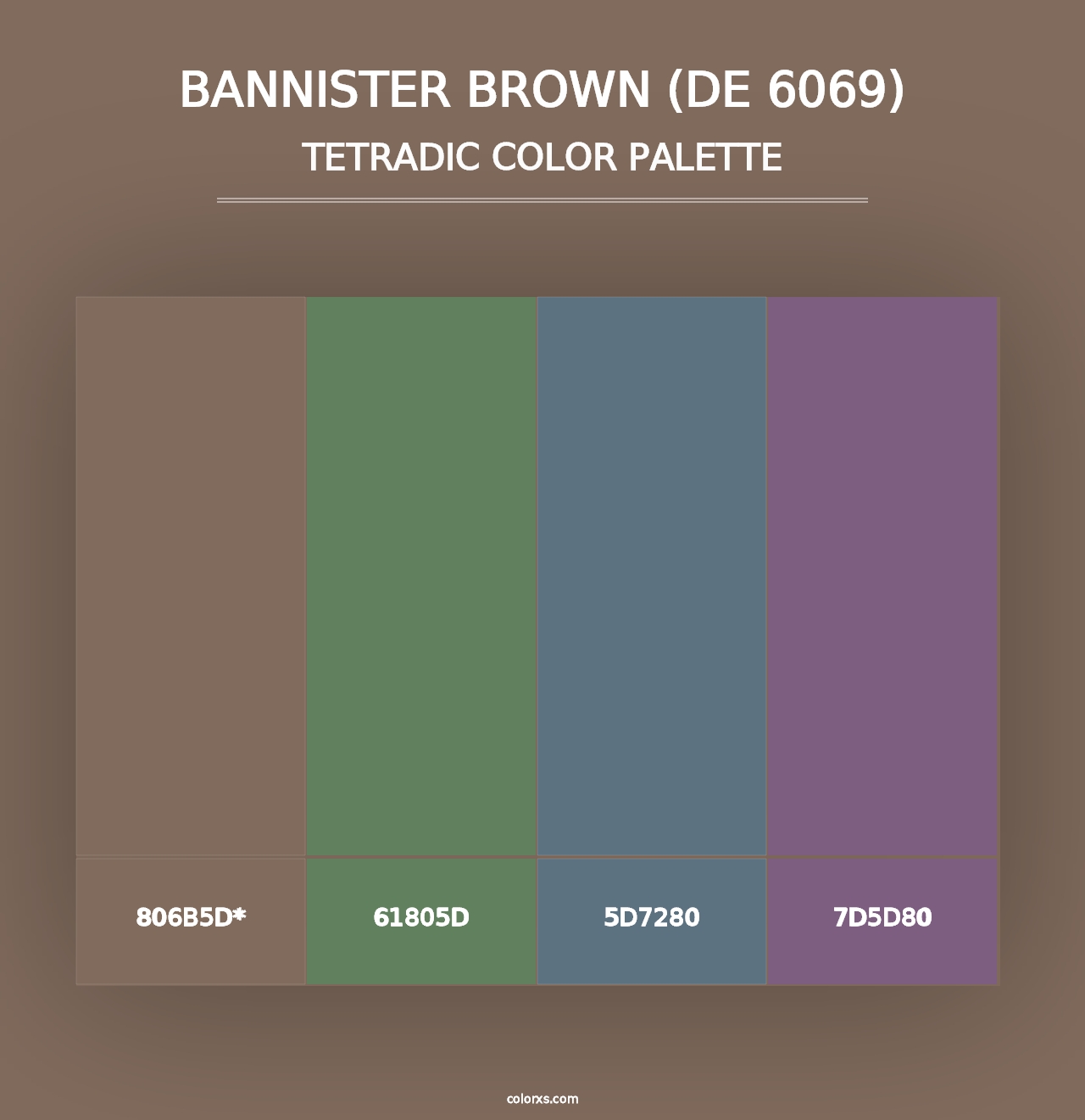 Bannister Brown (DE 6069) - Tetradic Color Palette