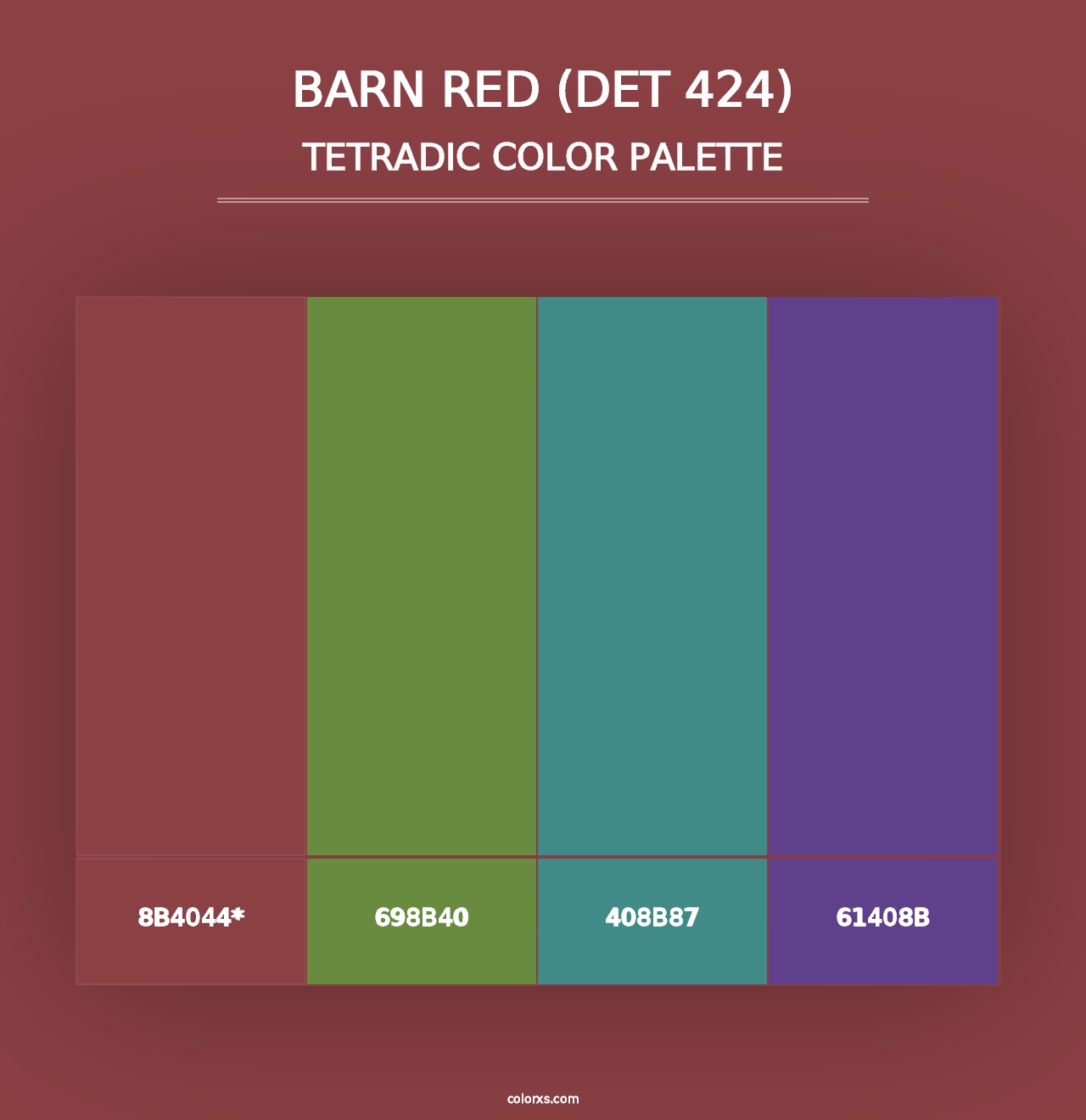 Barn Red (DET 424) - Tetradic Color Palette