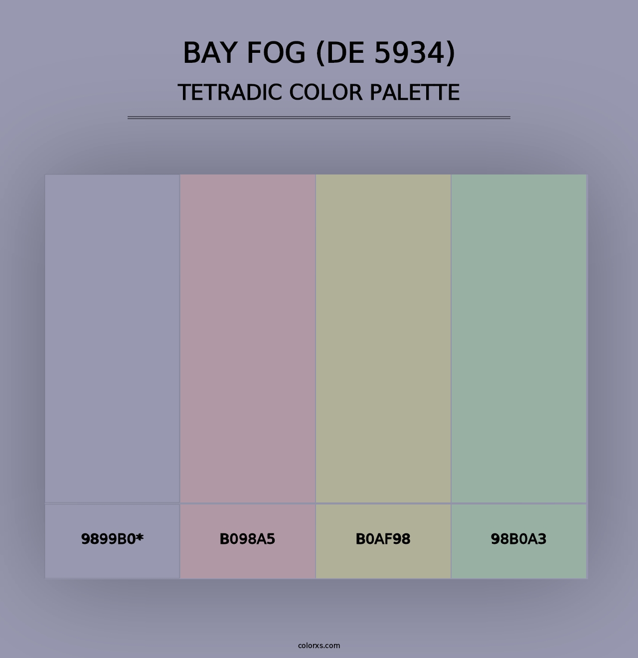 Bay Fog (DE 5934) - Tetradic Color Palette