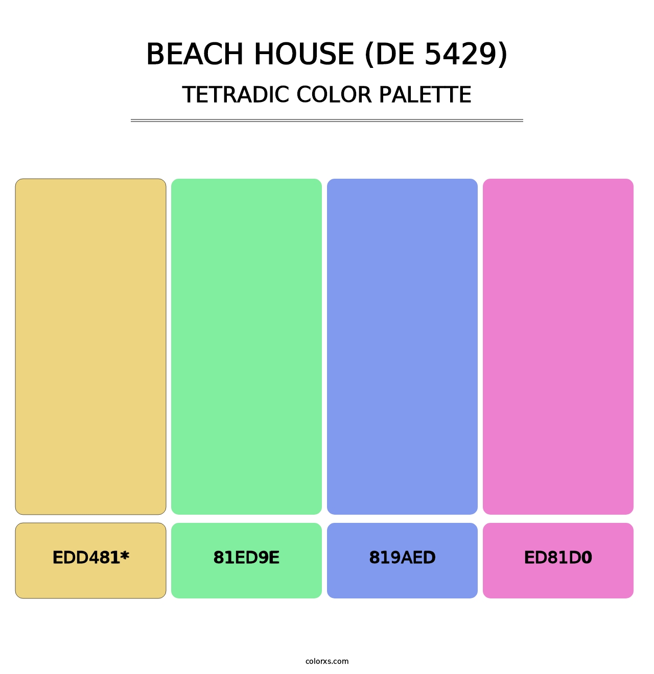 Beach House (DE 5429) - Tetradic Color Palette