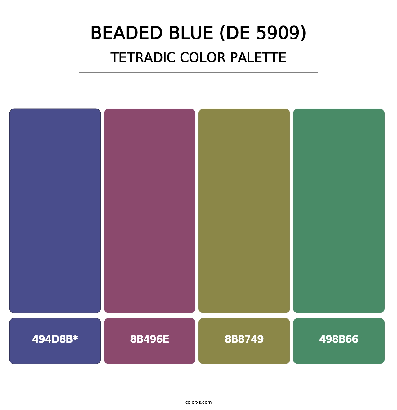 Beaded Blue (DE 5909) - Tetradic Color Palette