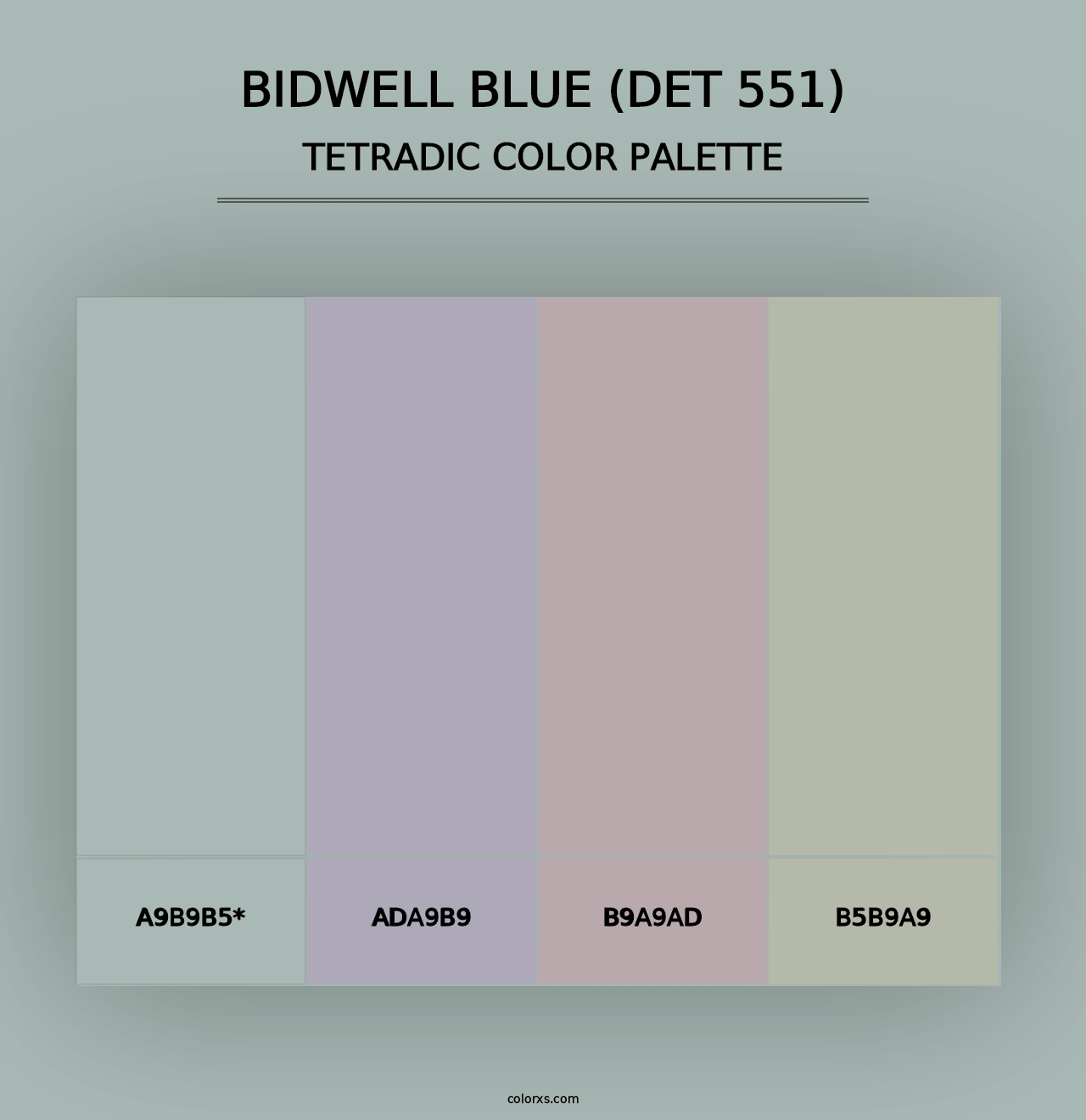 Bidwell Blue (DET 551) - Tetradic Color Palette