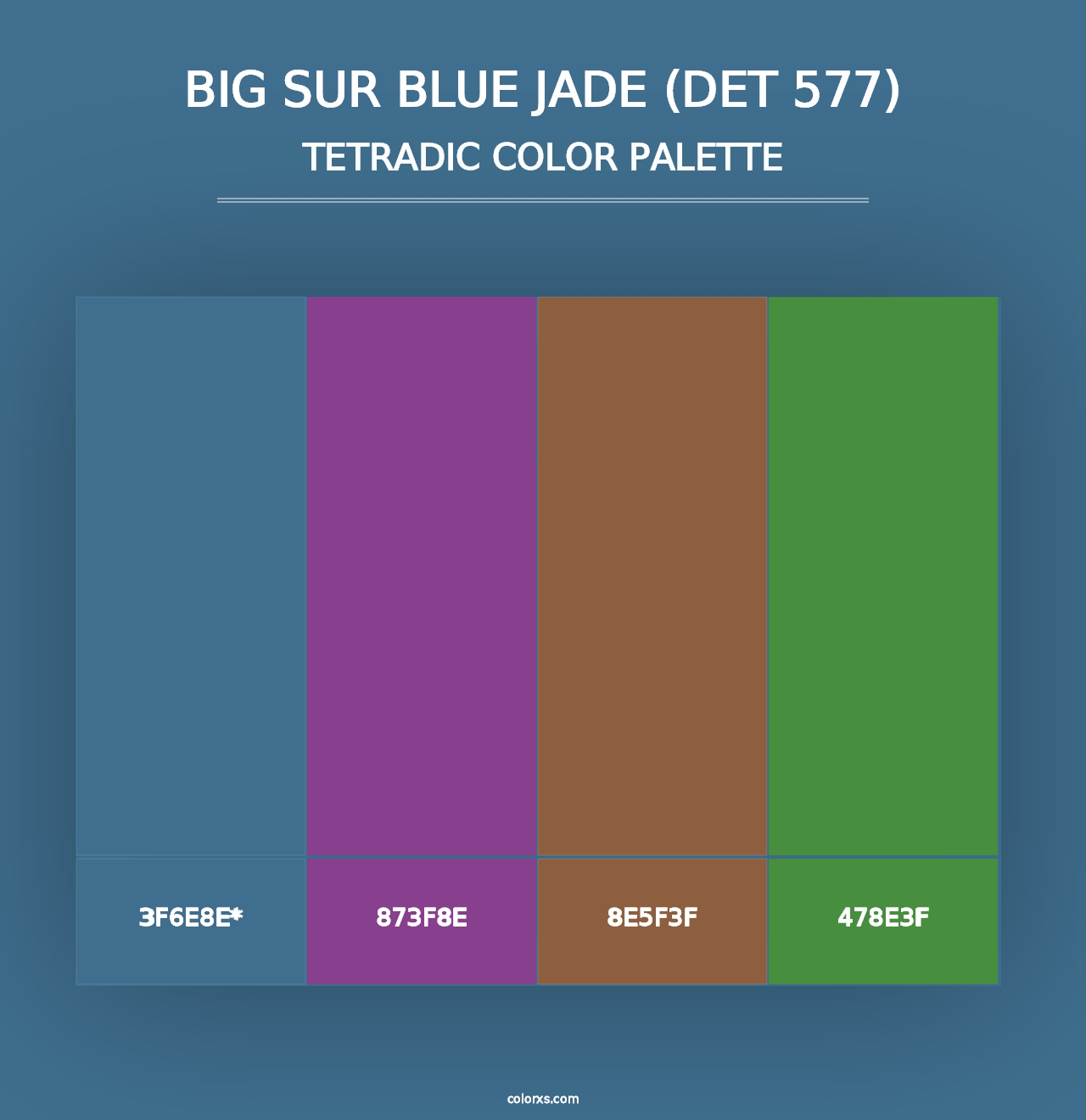 Big Sur Blue Jade (DET 577) - Tetradic Color Palette