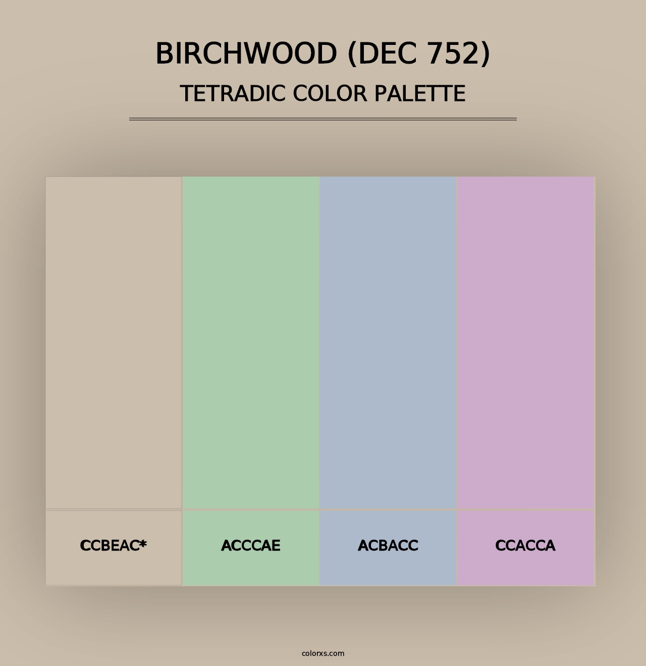 Birchwood (DEC 752) - Tetradic Color Palette