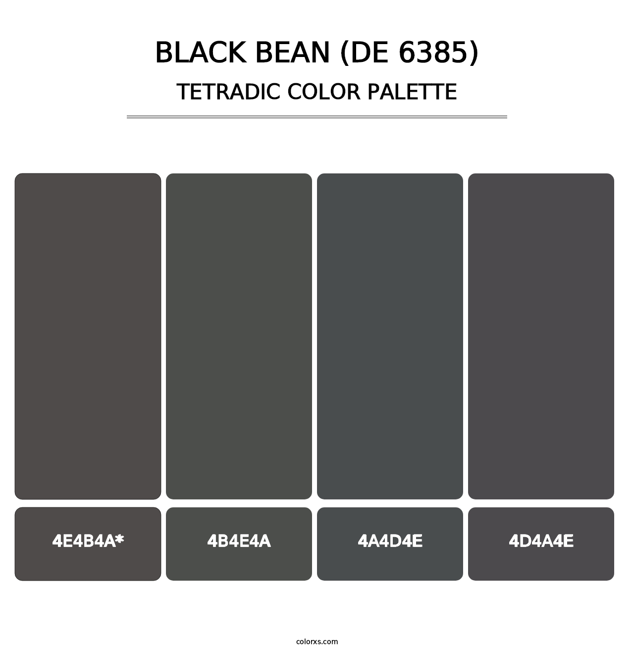 Black Bean (DE 6385) - Tetradic Color Palette