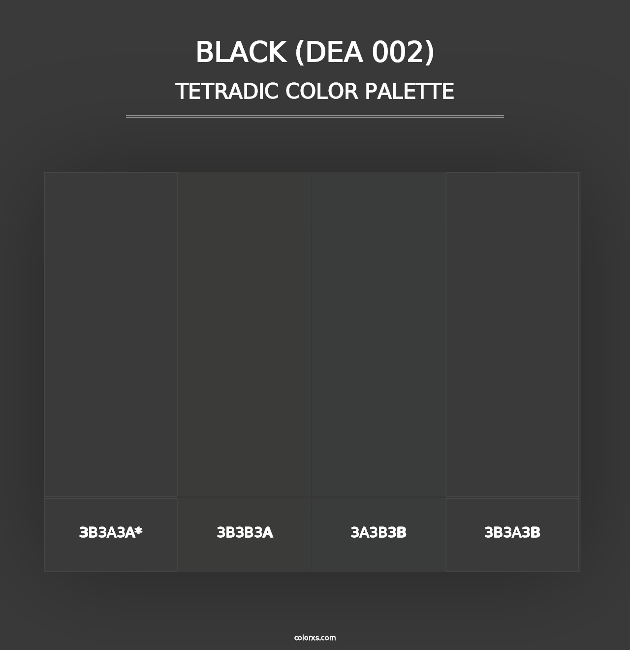 Black (DEA 002) - Tetradic Color Palette