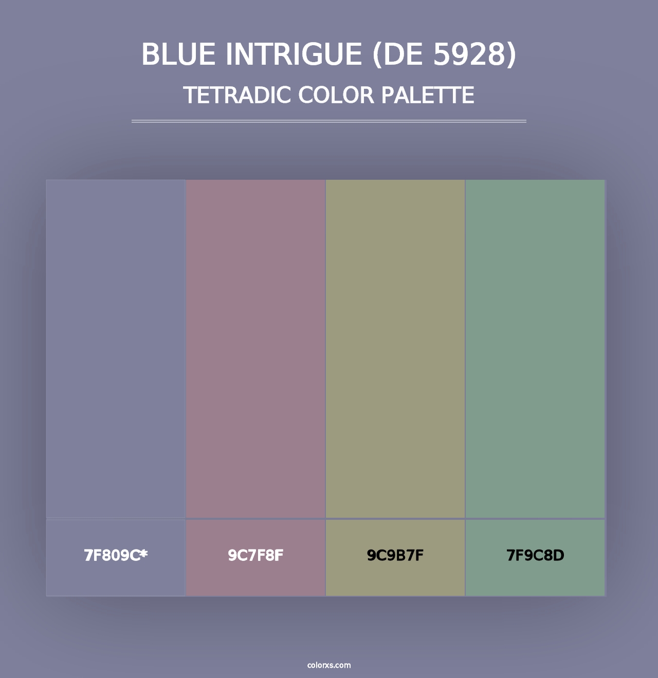 Blue Intrigue (DE 5928) - Tetradic Color Palette