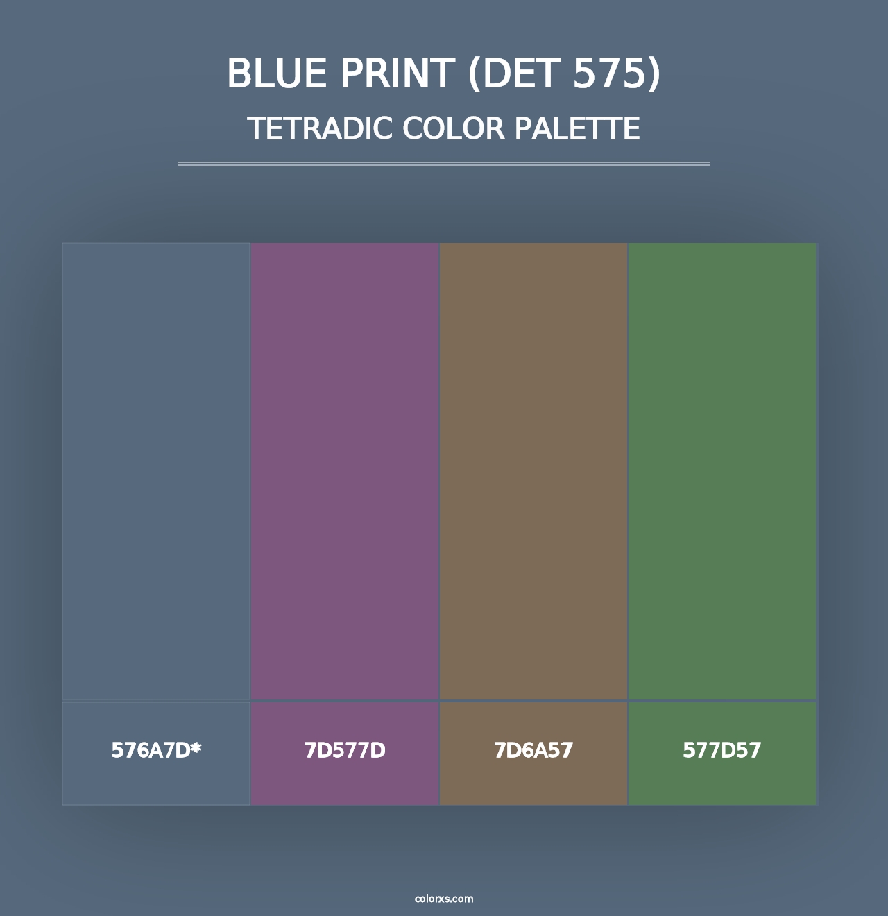 Blue Print (DET 575) - Tetradic Color Palette