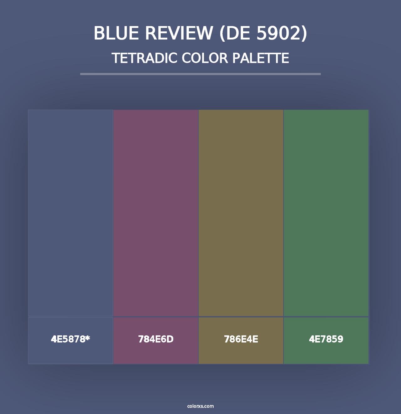 Blue Review (DE 5902) - Tetradic Color Palette