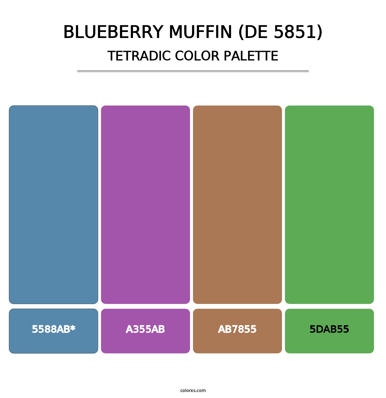 Blueberry Muffin (DE 5851) - Tetradic Color Palette