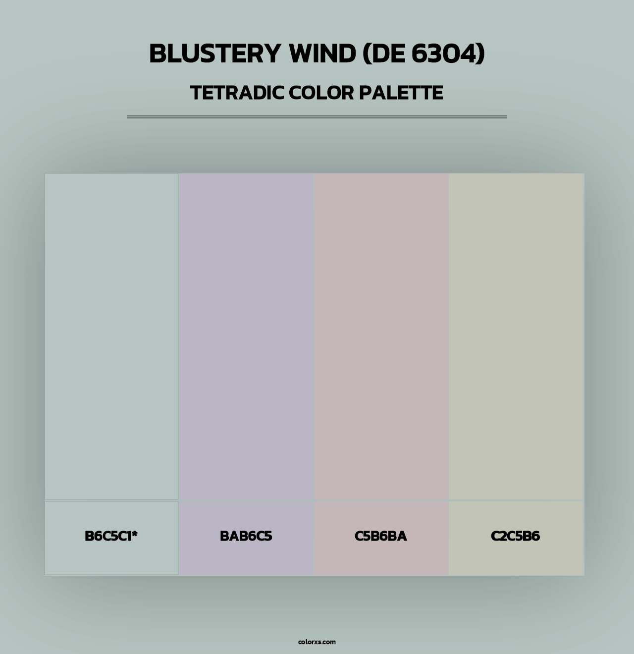 Blustery Wind (DE 6304) - Tetradic Color Palette