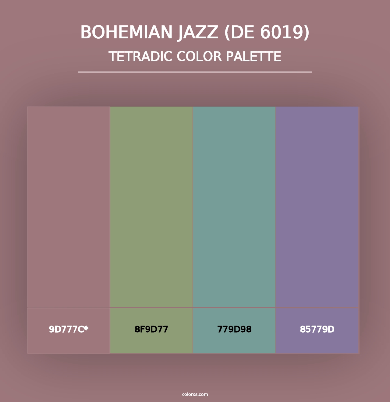 Bohemian Jazz (DE 6019) - Tetradic Color Palette