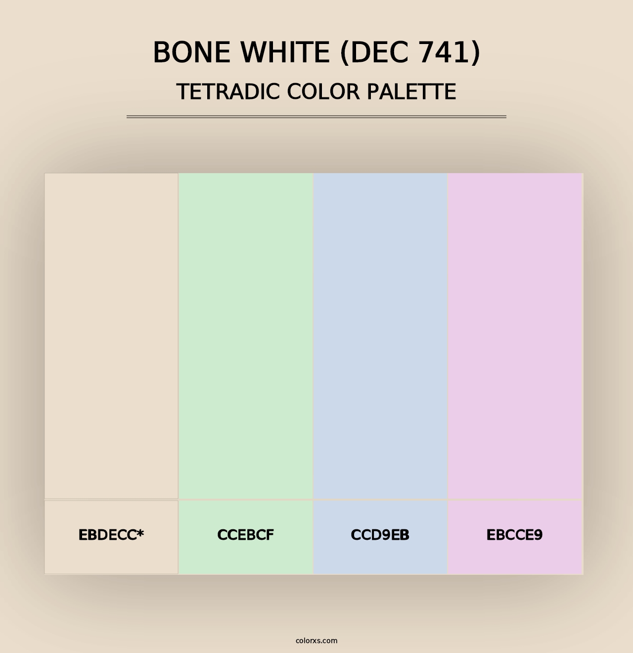 Bone White (DEC 741) - Tetradic Color Palette