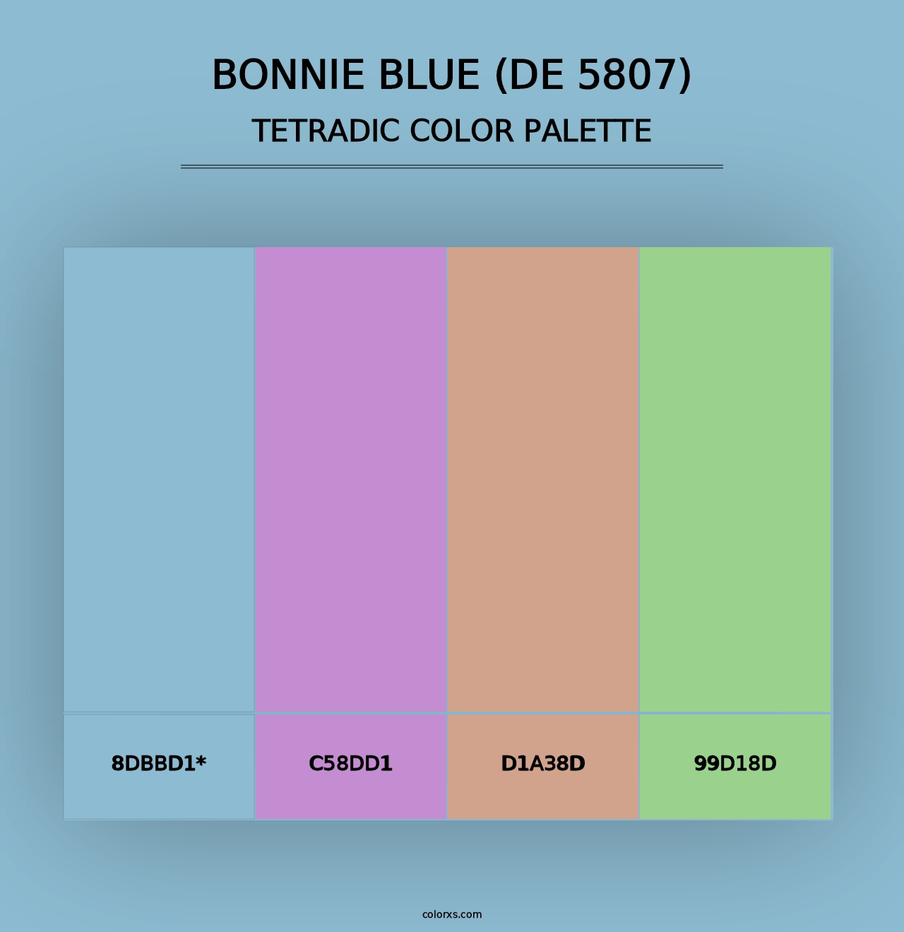 Bonnie Blue (DE 5807) - Tetradic Color Palette