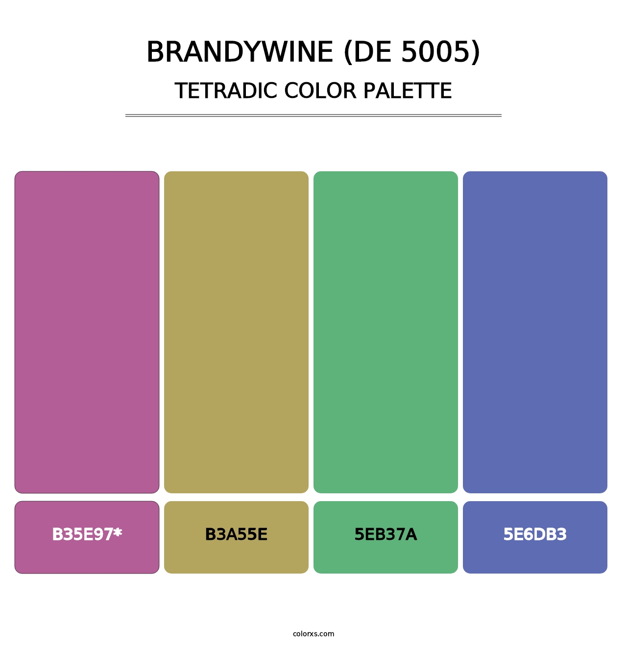 Brandywine (DE 5005) - Tetradic Color Palette