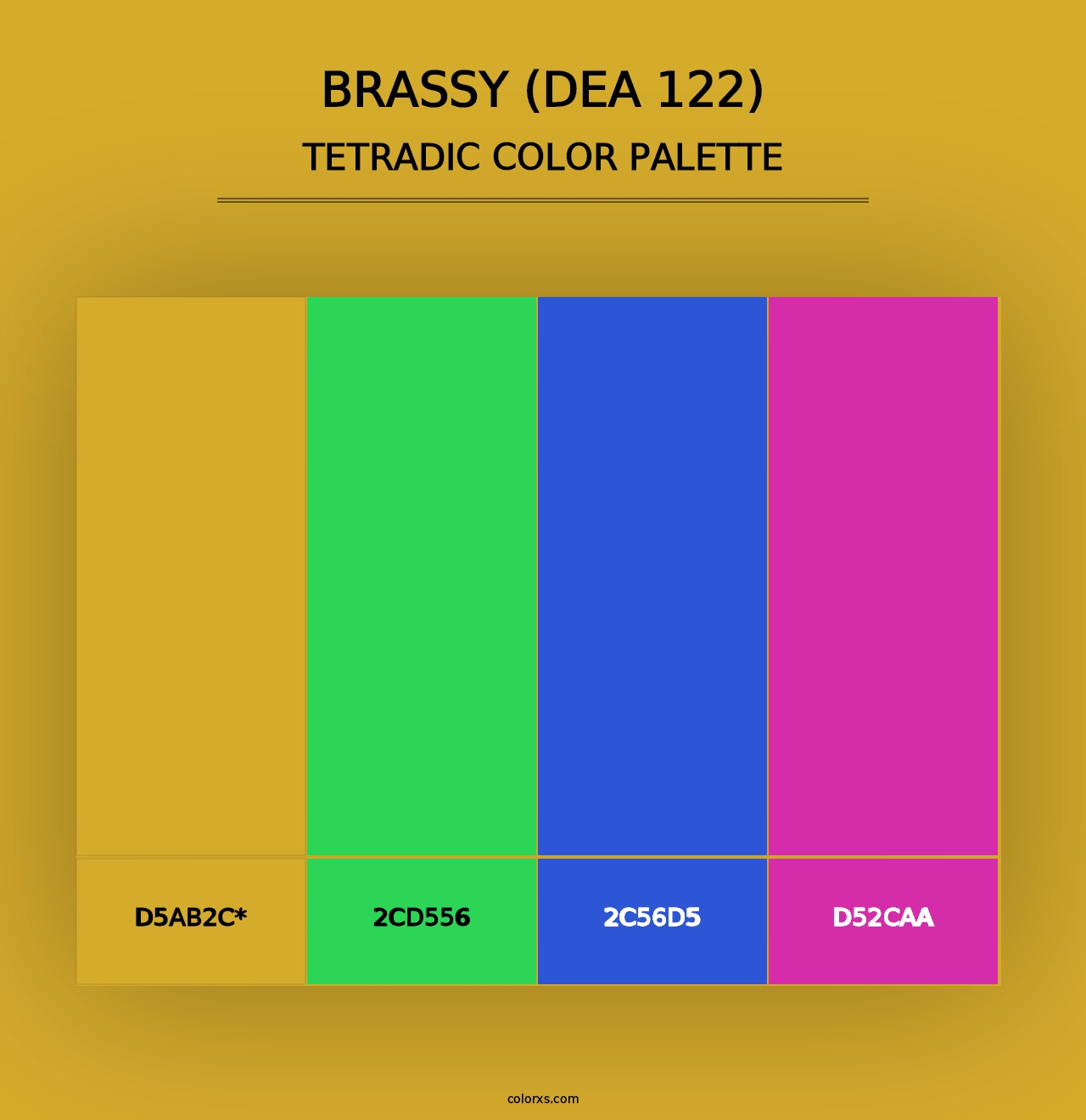 Brassy (DEA 122) - Tetradic Color Palette