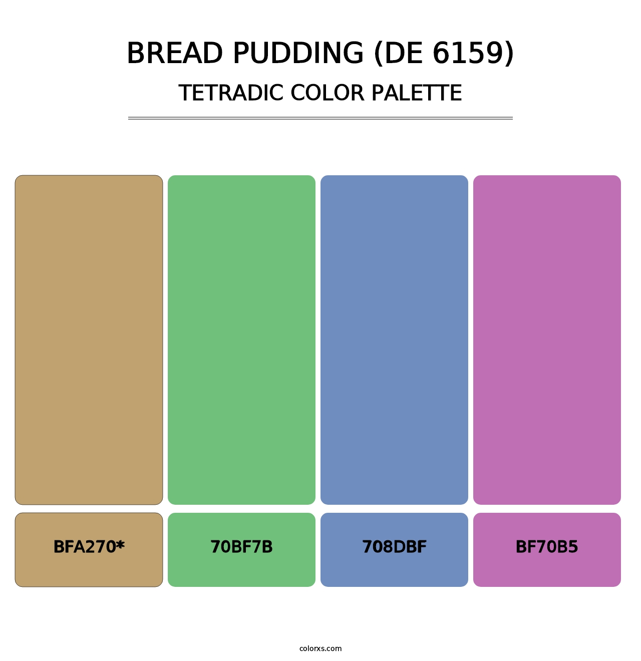 Bread Pudding (DE 6159) - Tetradic Color Palette