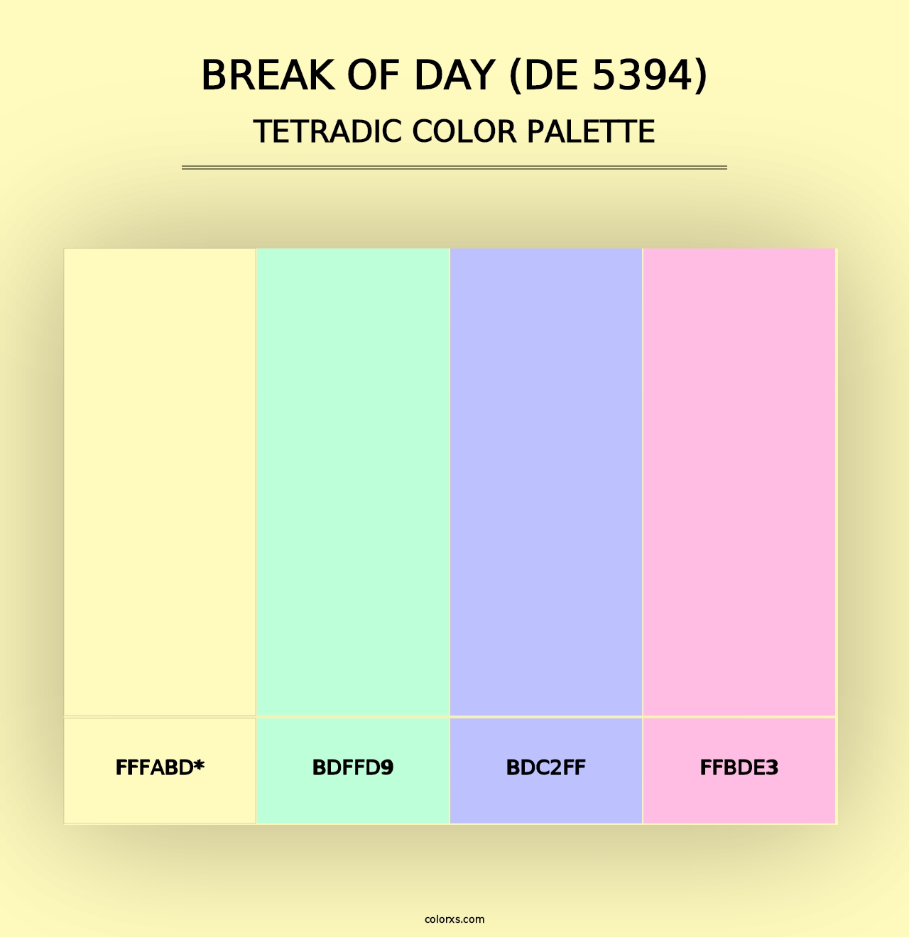 Break of Day (DE 5394) - Tetradic Color Palette