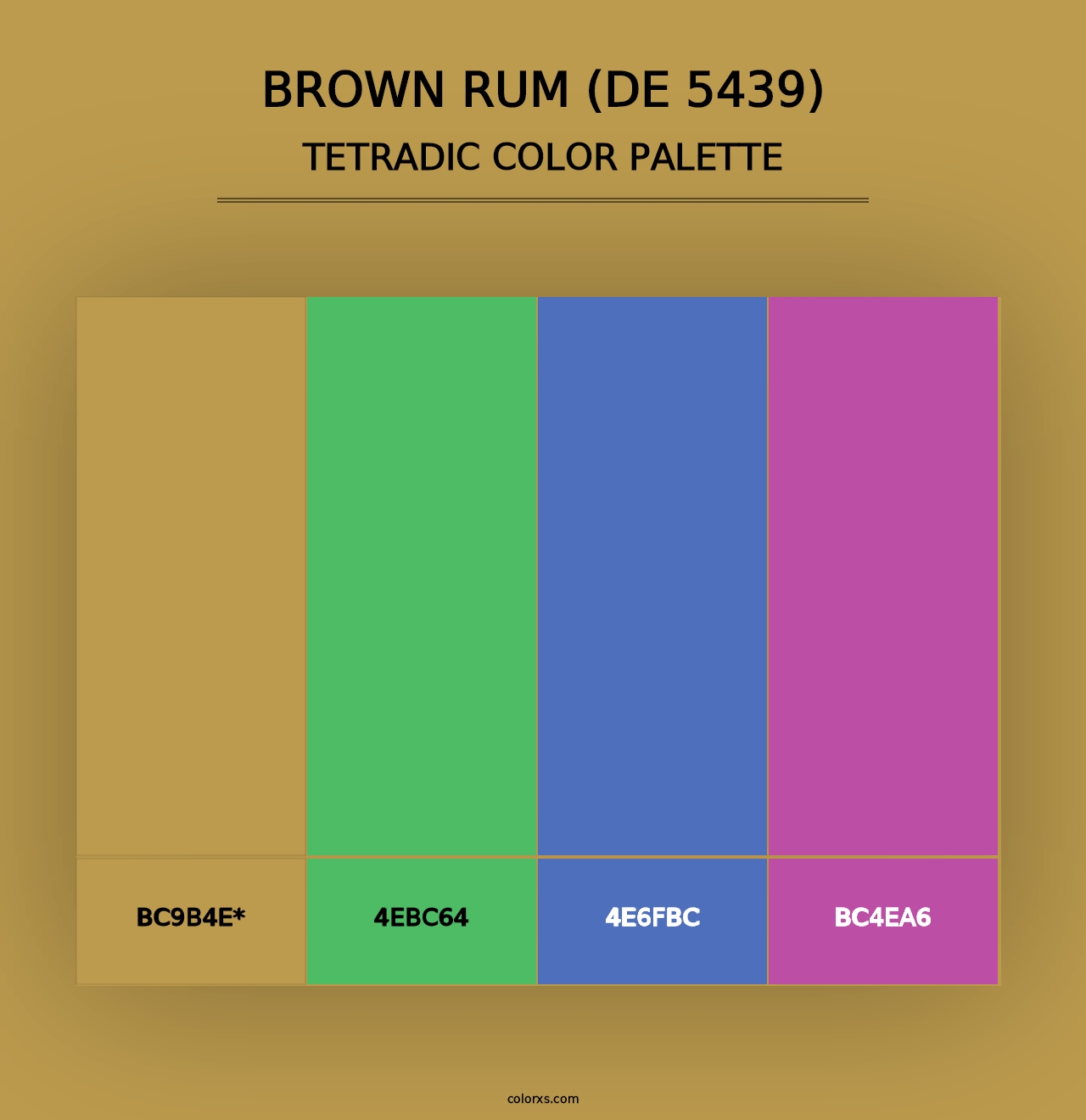 Brown Rum (DE 5439) - Tetradic Color Palette