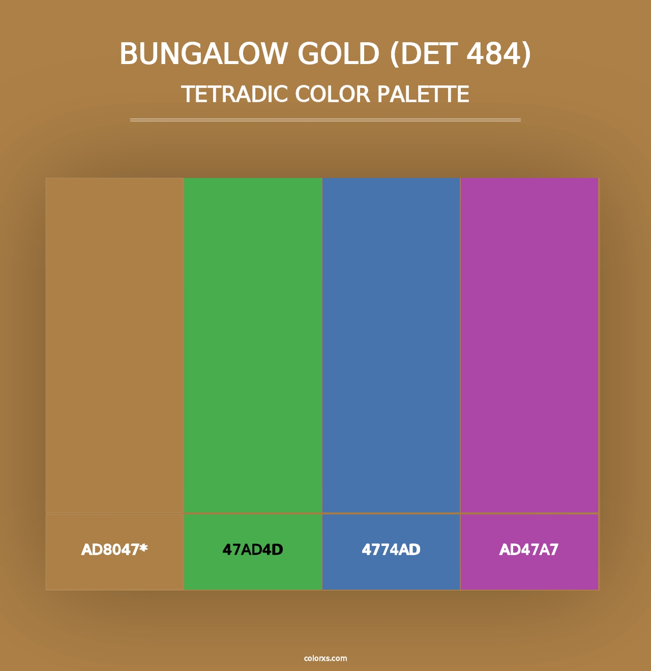 Bungalow Gold (DET 484) - Tetradic Color Palette