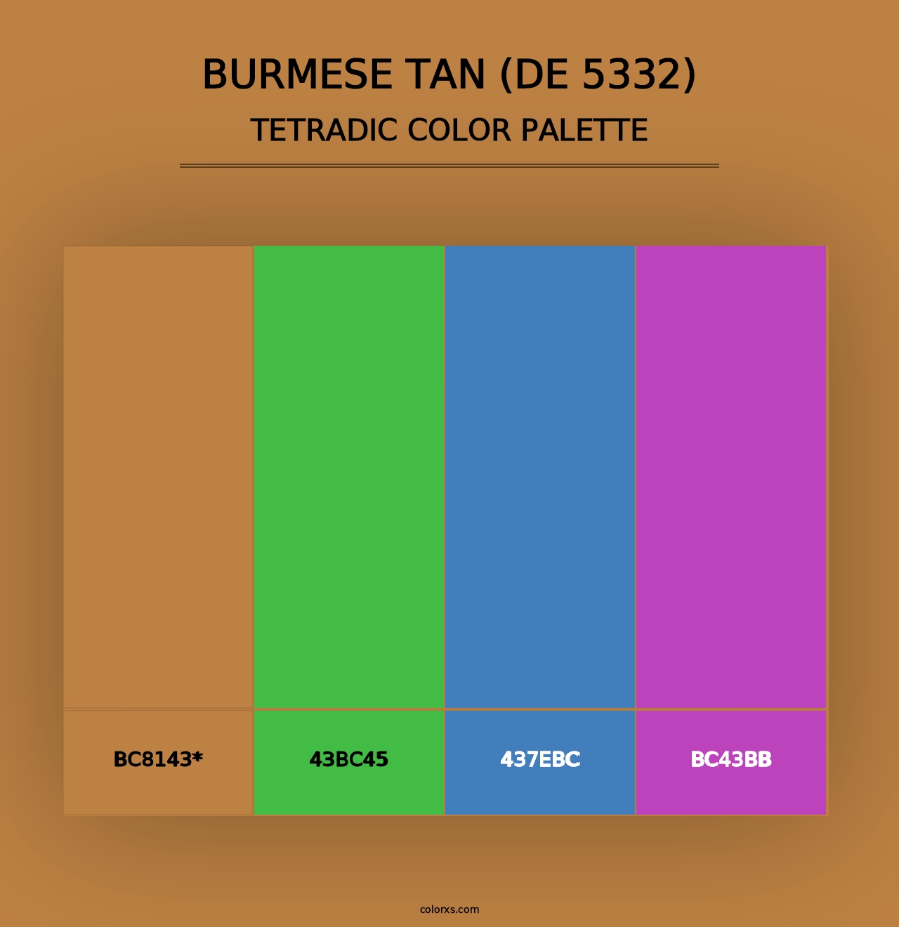 Burmese Tan (DE 5332) - Tetradic Color Palette