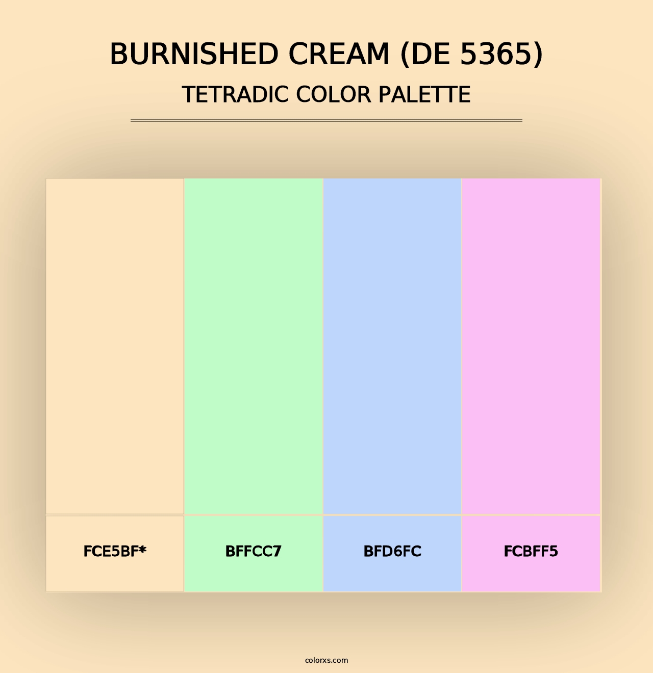 Burnished Cream (DE 5365) - Tetradic Color Palette