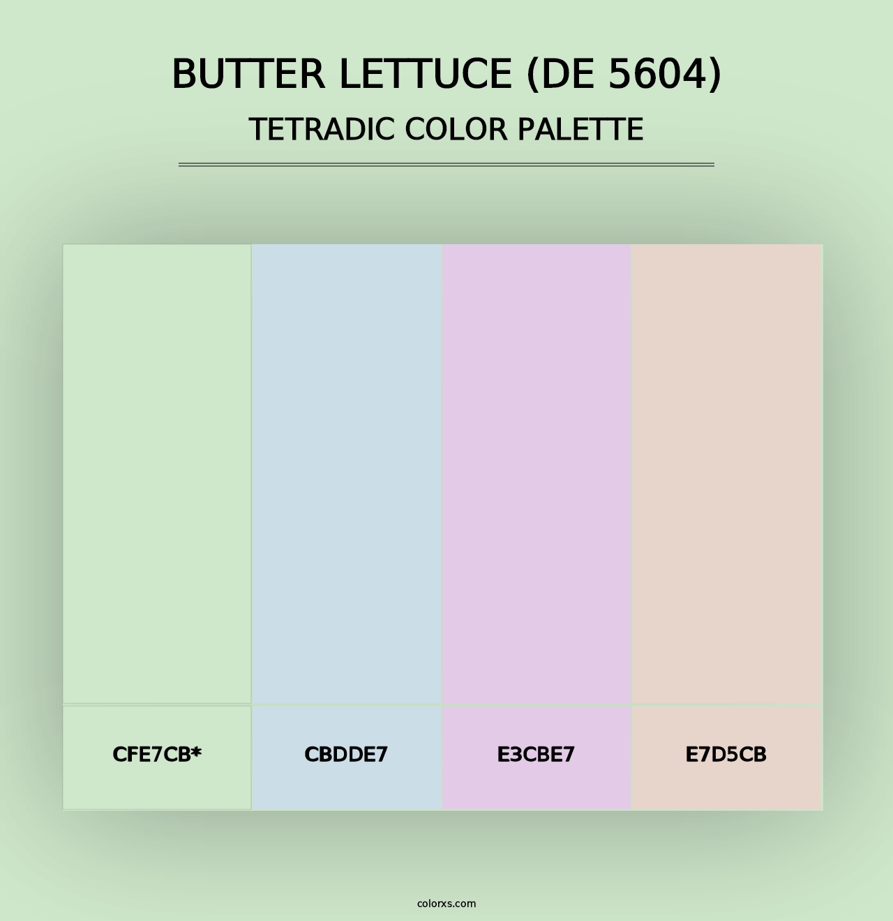 Butter Lettuce (DE 5604) - Tetradic Color Palette