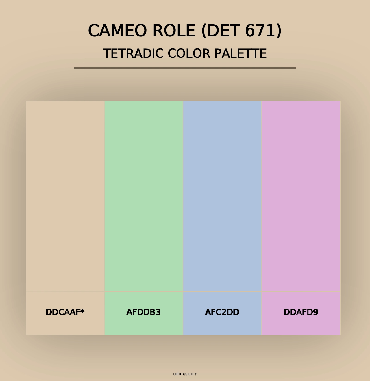 Cameo Role (DET 671) - Tetradic Color Palette