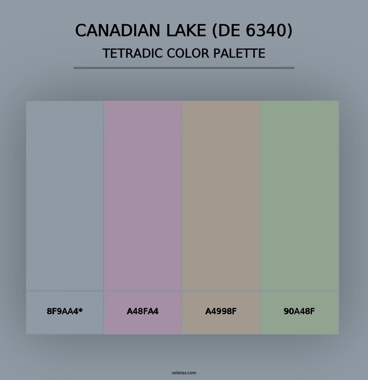 Canadian Lake (DE 6340) - Tetradic Color Palette