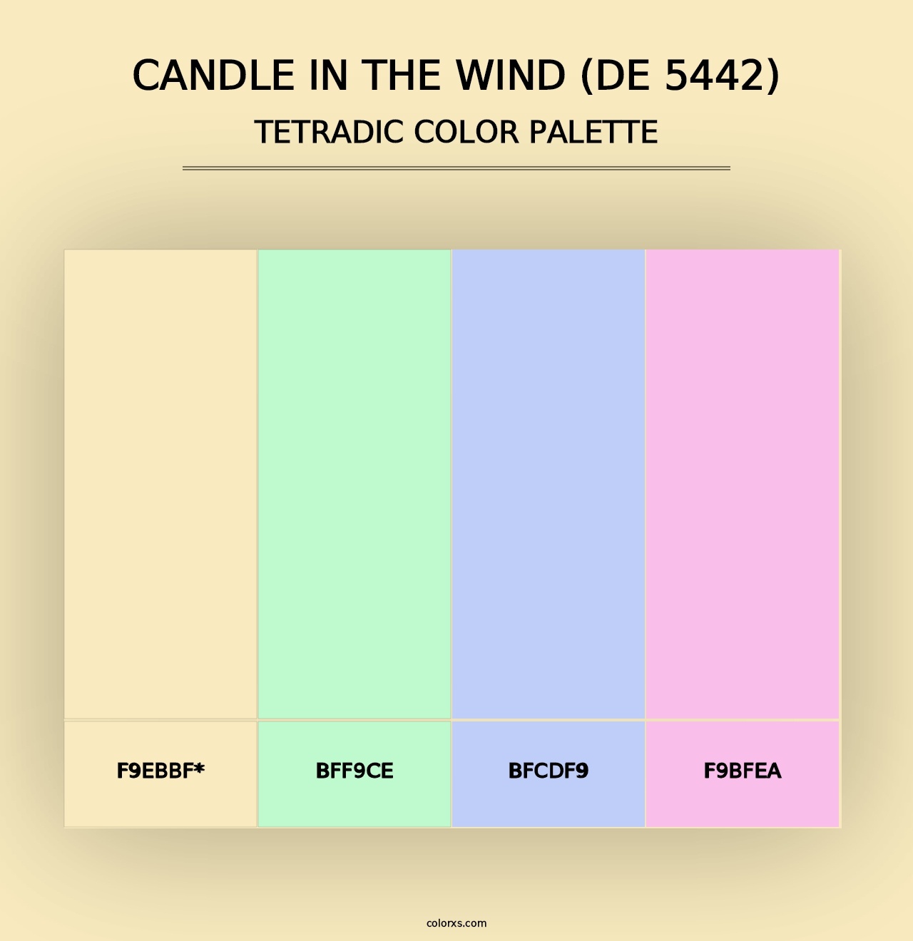 Candle in the Wind (DE 5442) - Tetradic Color Palette