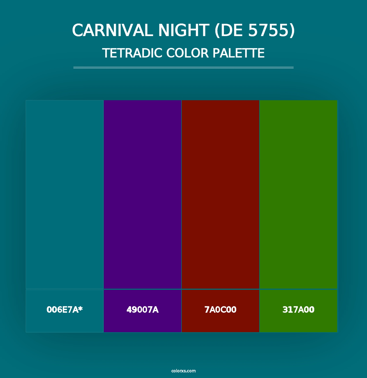 Carnival Night (DE 5755) - Tetradic Color Palette