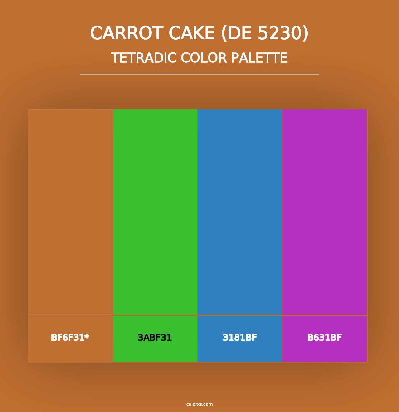 Carrot Cake (DE 5230) - Tetradic Color Palette