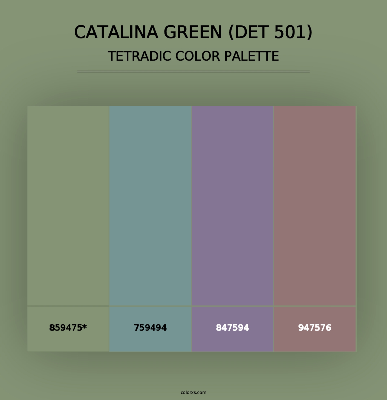 Catalina Green (DET 501) - Tetradic Color Palette