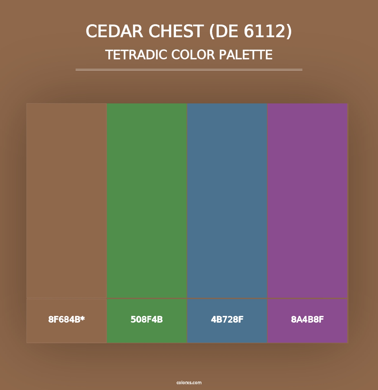 Cedar Chest (DE 6112) - Tetradic Color Palette