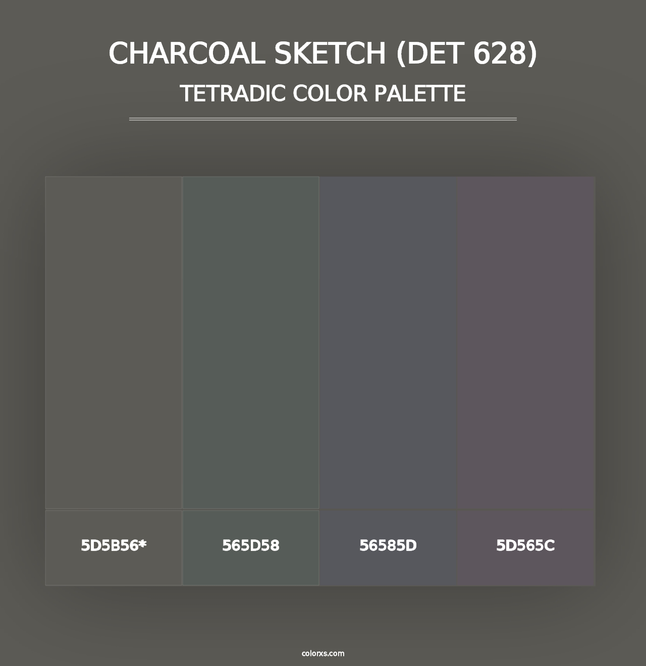 Charcoal Sketch (DET 628) - Tetradic Color Palette