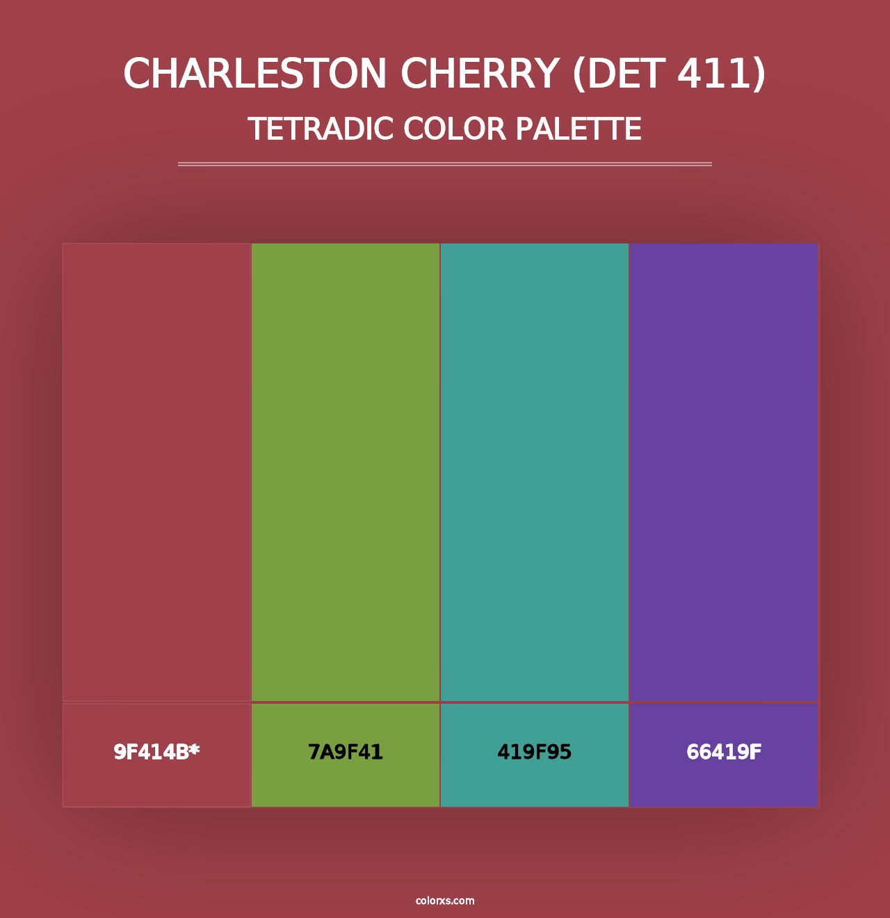 Charleston Cherry (DET 411) - Tetradic Color Palette