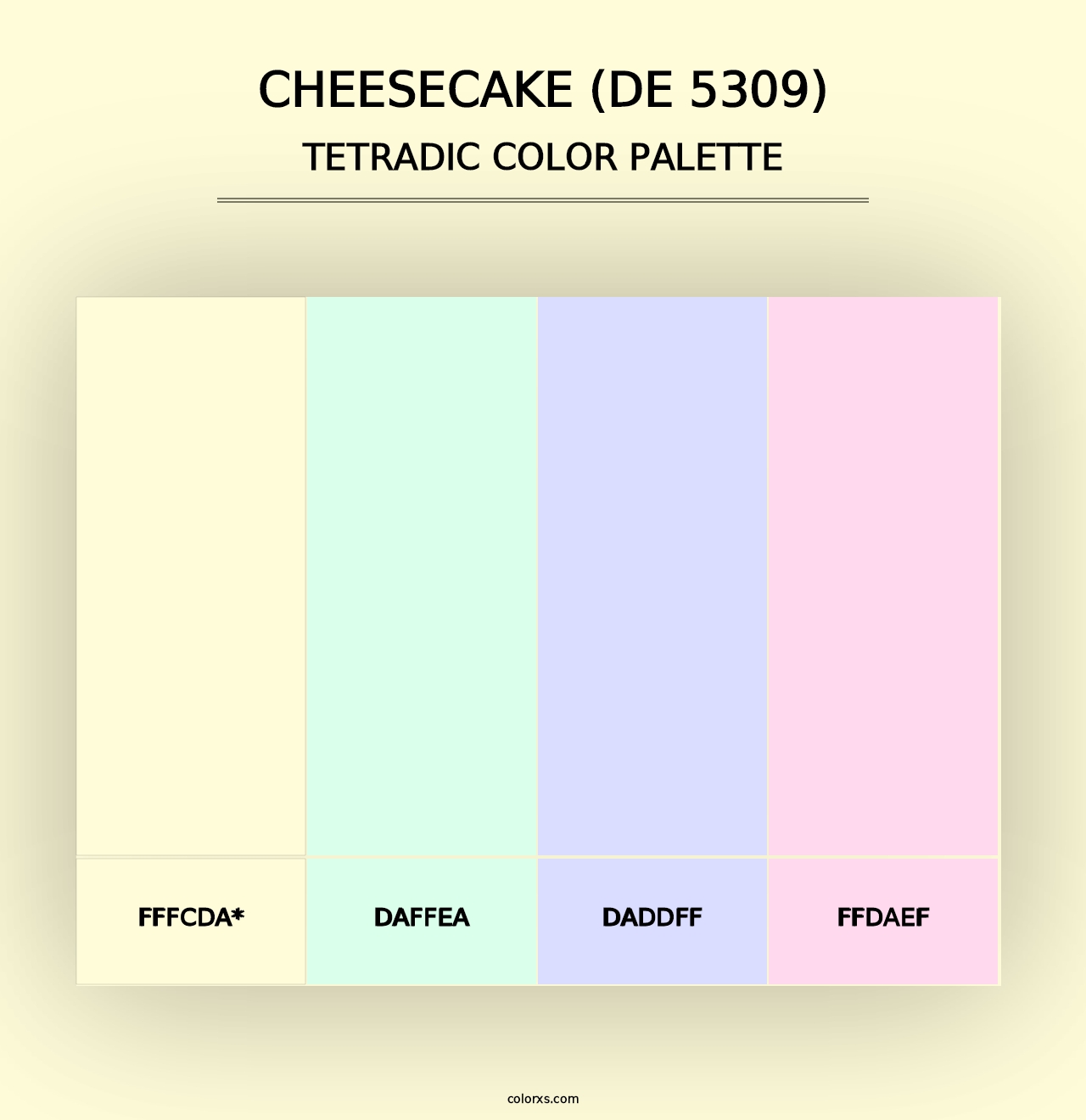 Cheesecake (DE 5309) - Tetradic Color Palette