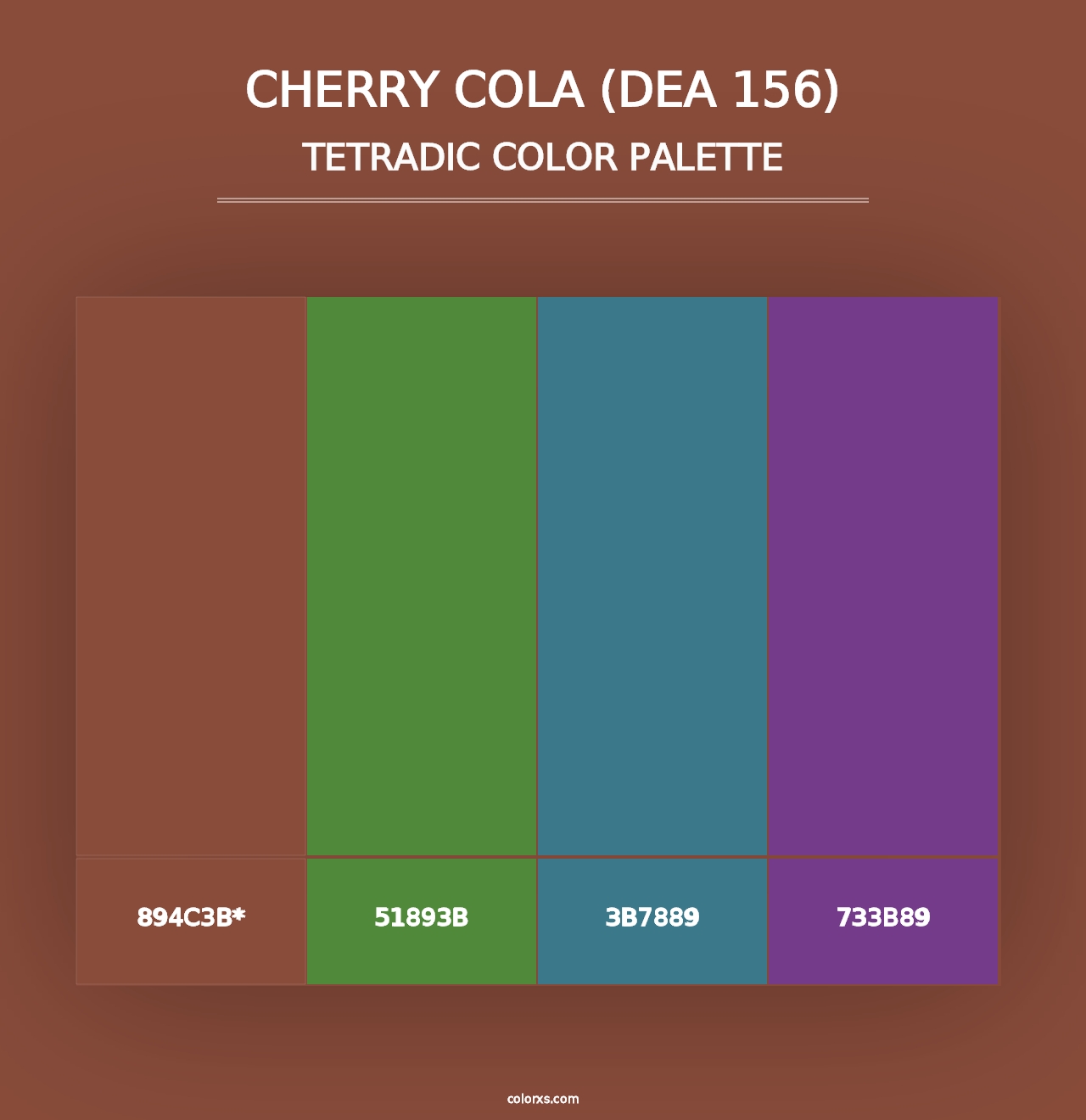 Cherry Cola (DEA 156) - Tetradic Color Palette