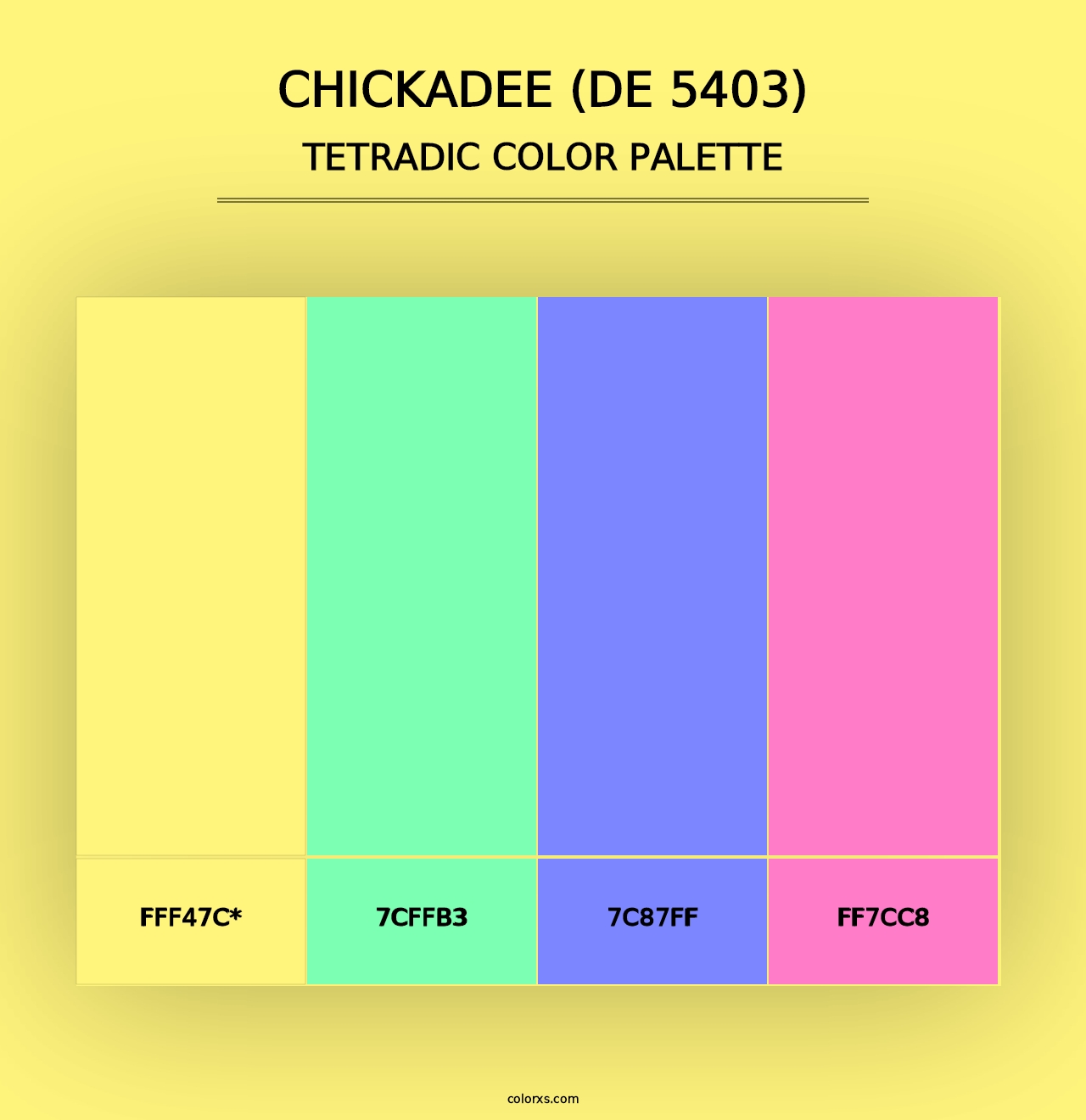 Chickadee (DE 5403) - Tetradic Color Palette