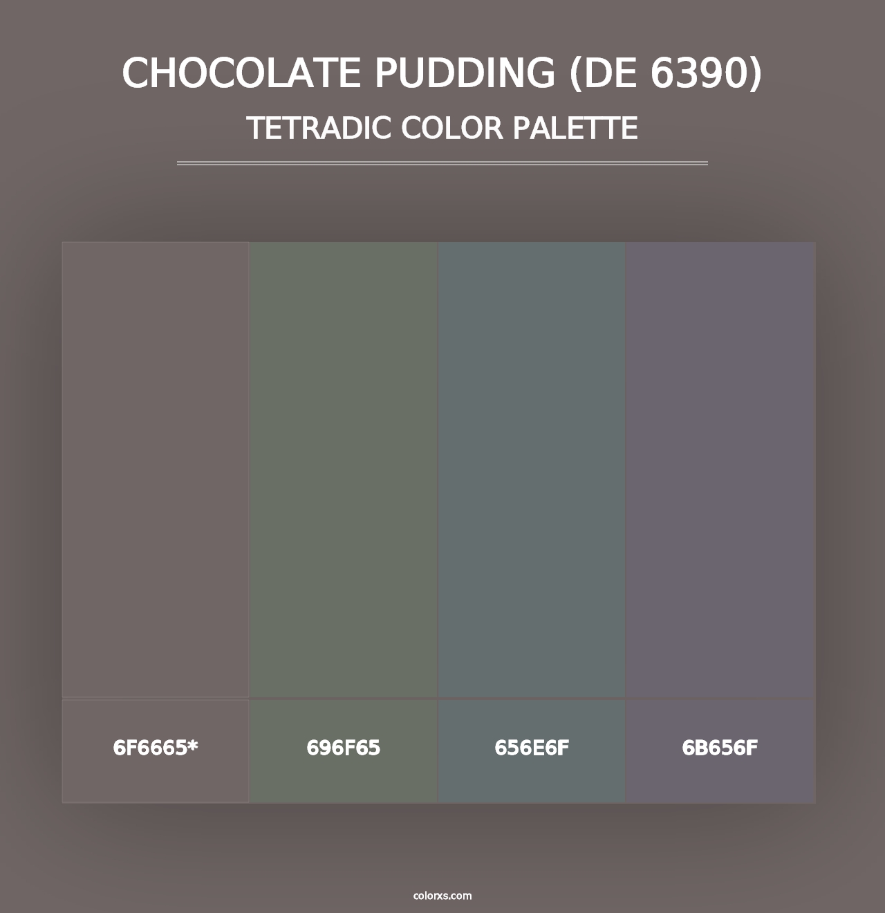 Chocolate Pudding (DE 6390) - Tetradic Color Palette