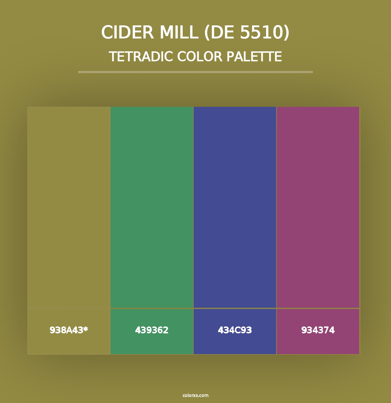 Cider Mill (DE 5510) - Tetradic Color Palette