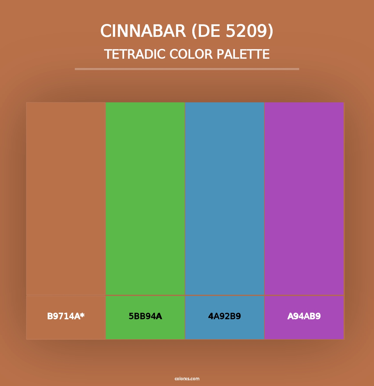 Cinnabar (DE 5209) - Tetradic Color Palette