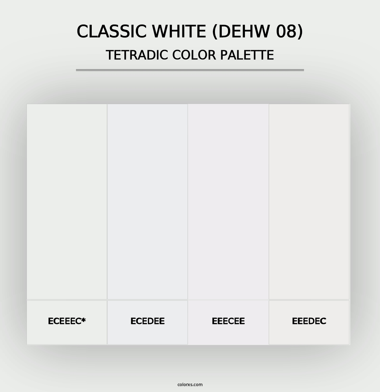 Classic White (DEHW 08) - Tetradic Color Palette