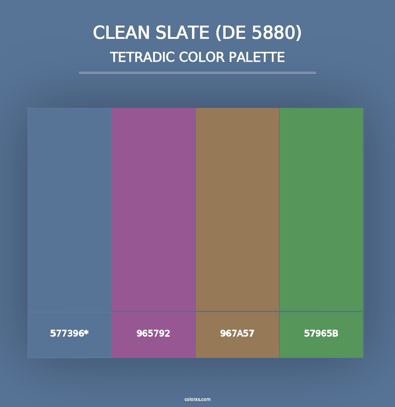 Clean Slate (DE 5880) - Tetradic Color Palette