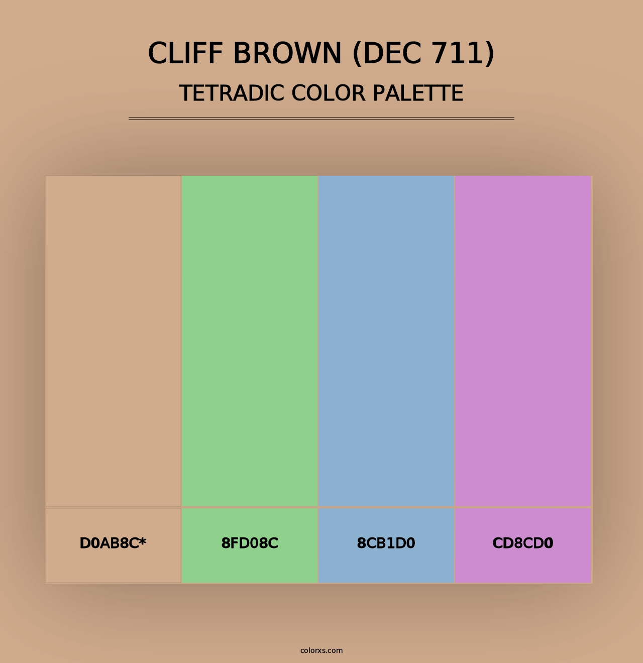 Cliff Brown (DEC 711) - Tetradic Color Palette